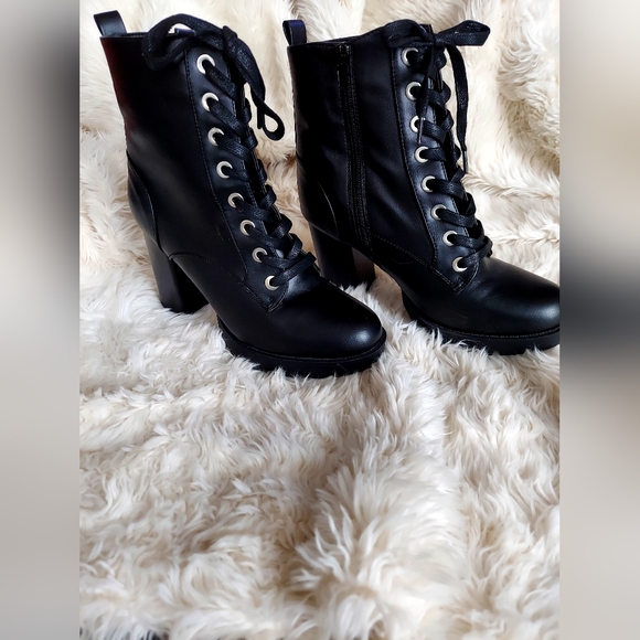 Black Lace-Up Women's Boots - Picture 4 of 4